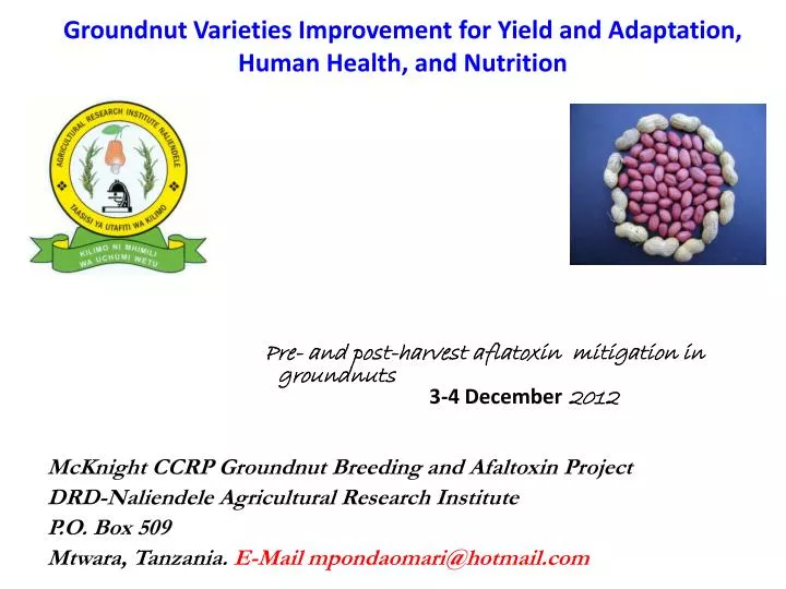 groundnut varieties improvement for yield and adaptation human health and nutrition