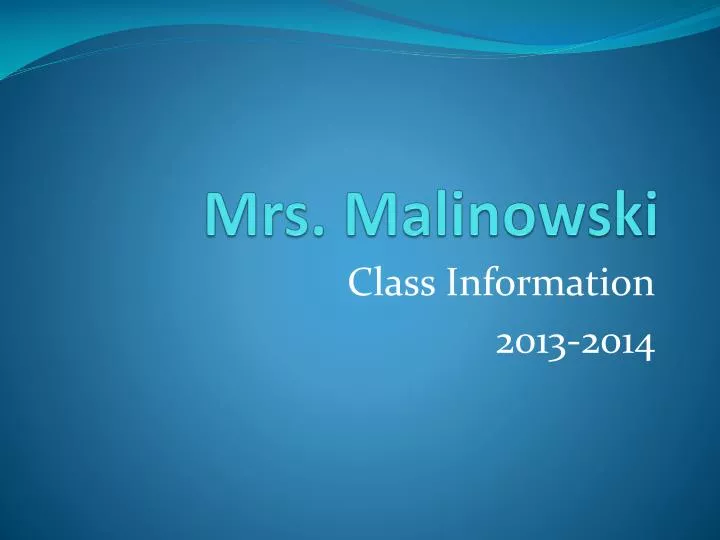 mrs malinowski