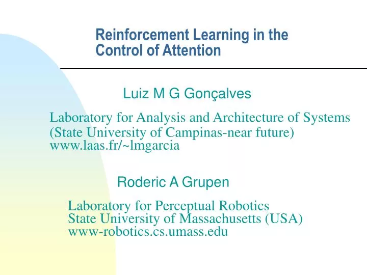 reinforcement learning in the control of attention