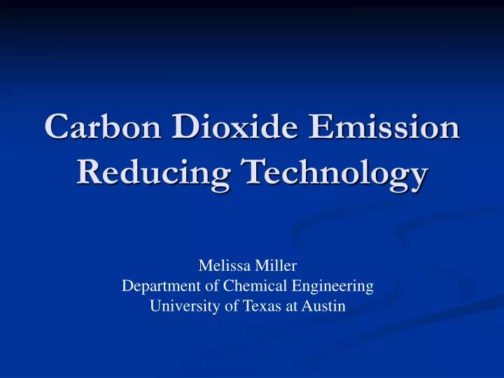 carbon dioxide emission reducing technology