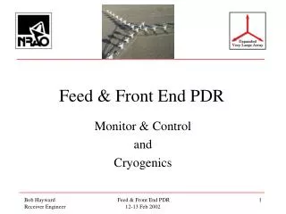 Feed &amp; Front End PDR