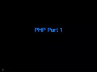 PHP Part 1