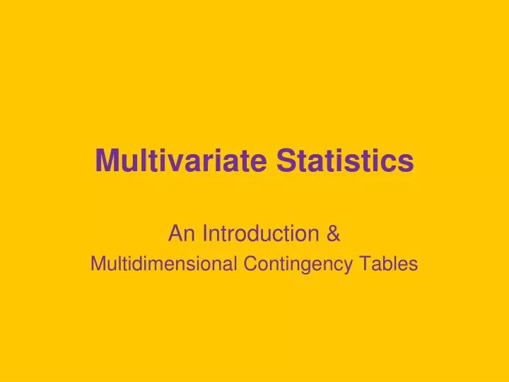 multivariate statistics