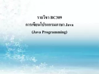 bc309 java java programming