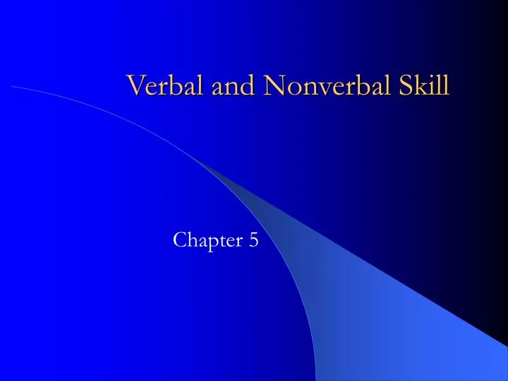 verbal and nonverbal skill