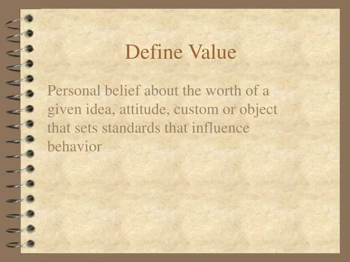 define value