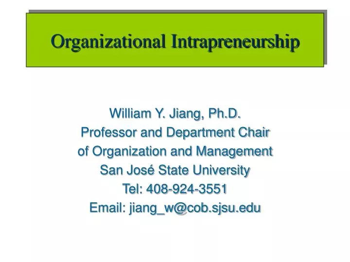 organizational intrapreneurship