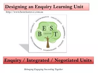 Designing an Enquiry Learning Unit
