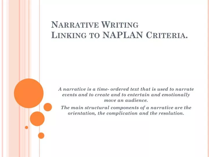 narrative writing linking to naplan criteria
