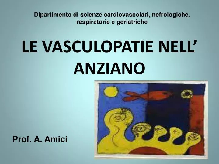 le vasculopatie nell anziano