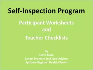 Self-Inspection Program