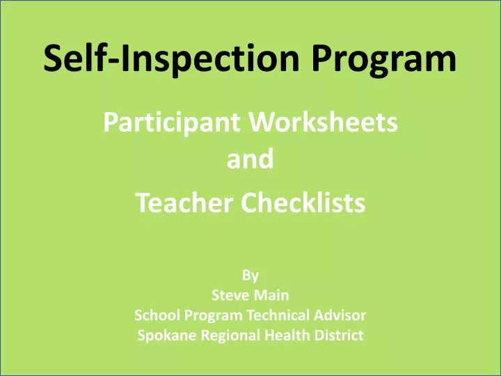self inspection program