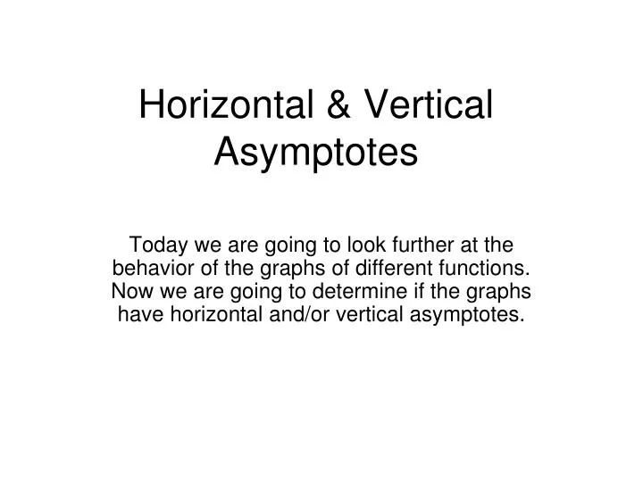 horizontal vertical asymptotes