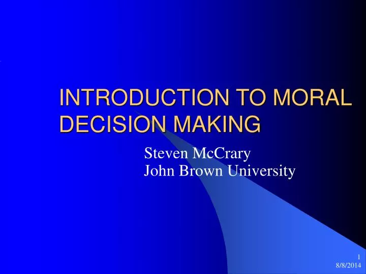 introduction to moral decision making