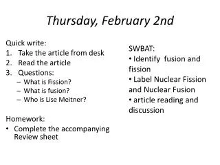 Thursday, February 2nd