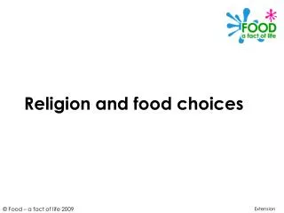 Religion and food choices