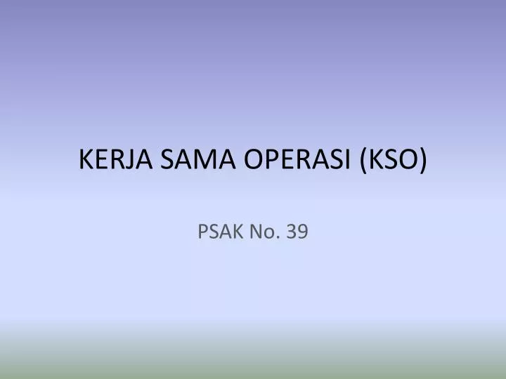 kerja sama operasi kso