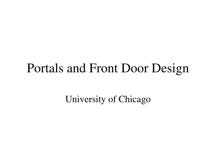 portals and front door design