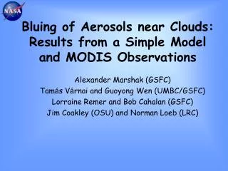 Bluing of Aerosols near Clouds: Results from a Simple Model and MODIS Observations