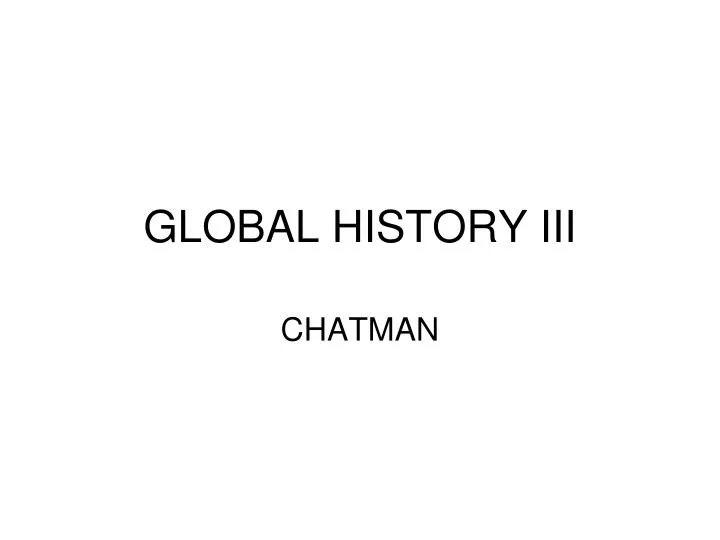 global history iii