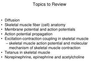 Topics to Review