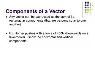 components of a vector