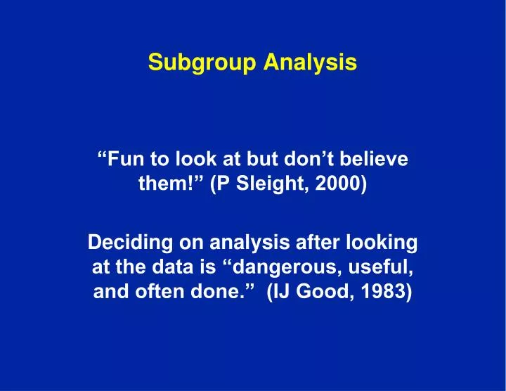 subgroup analysis
