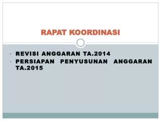 rapat koordinasi