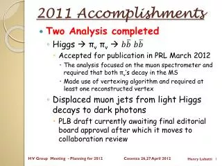 2011 Accomplishments