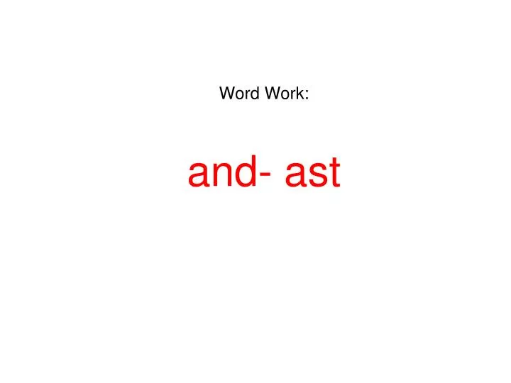 word work