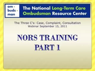 NORS TRAINING PART 1