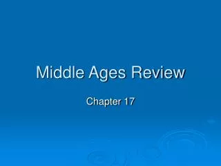 Middle Ages Review