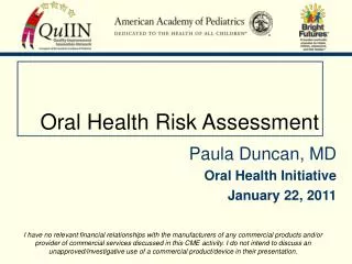 Oral Health Risk Assessment