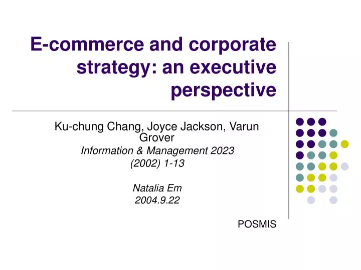 e commerce and corporate strategy an executive perspective