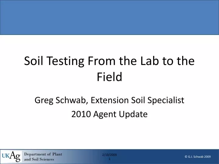 soil testing from the lab to the field