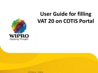 User Guide for filling VAT 20 on COTIS Portal