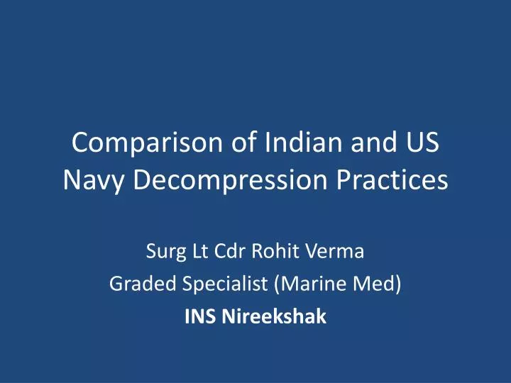 comparison of indian and us navy decompression practices