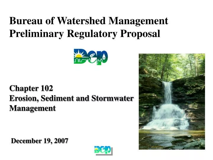 bureau of watershed management preliminary regulatory proposal