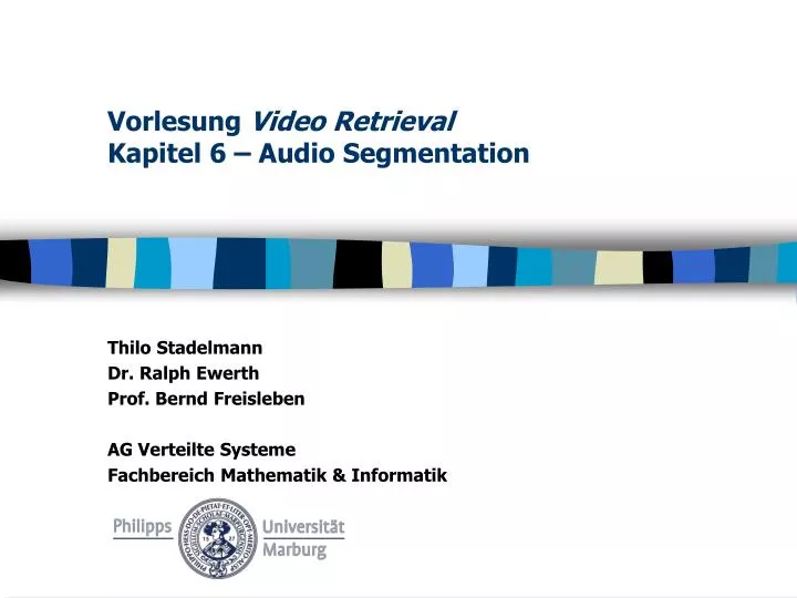 vorlesung video retrieval kapitel 6 audio segmentation