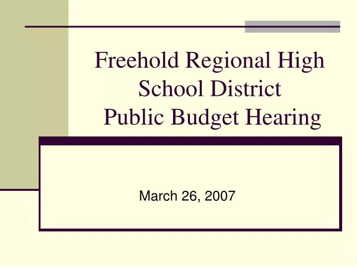 freehold regional high school district public budget hearing