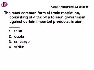 The General Agreement on Tariffs and Trade (GATT) was signed in ______. 2004 1947 2001 1991