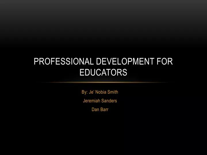 professional development for educators