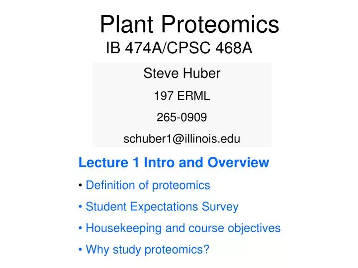 plant proteomics ib 474a cpsc 468a