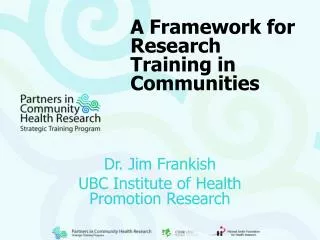 A Framework for Research Training in Communities