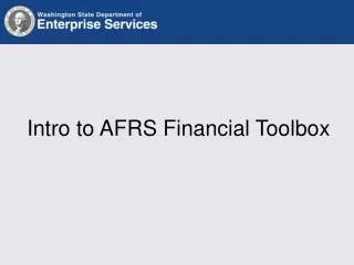 Intro to AFRS Financial Toolbox