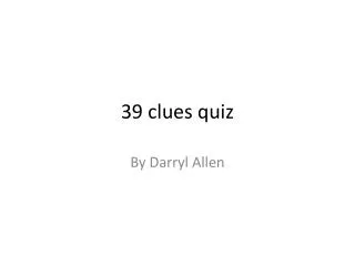 39 clues quiz