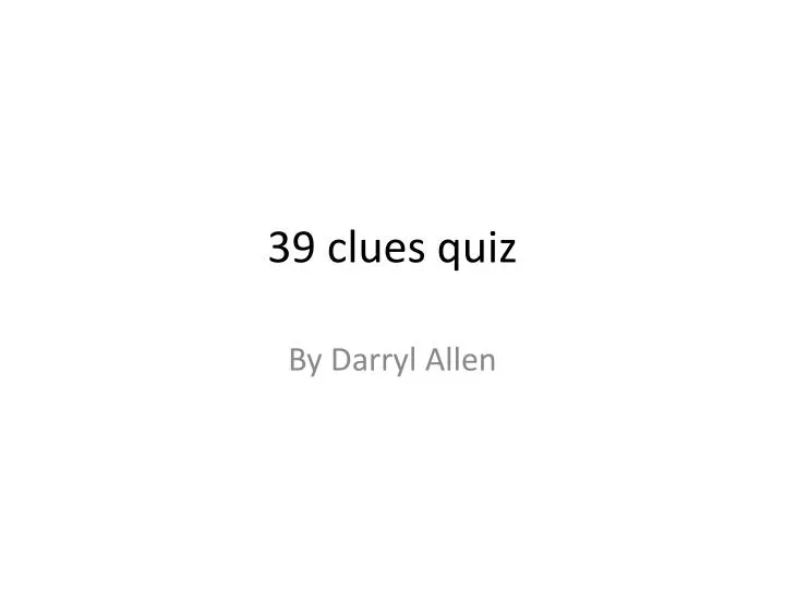 39 clues quiz