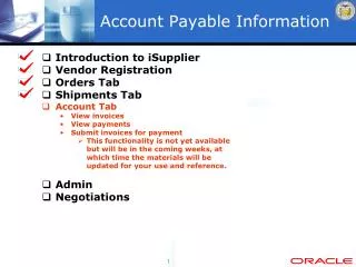 Account Payable Information