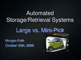Automated Storage/Retrieval Systems