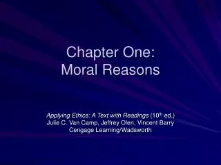 Chapter One: Moral Reasons